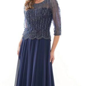 Marsoni M312 Beaded Bodice Illusion Dress